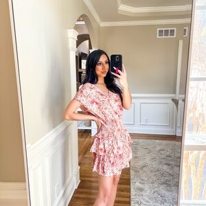 Floral Pink Ruffle Dress